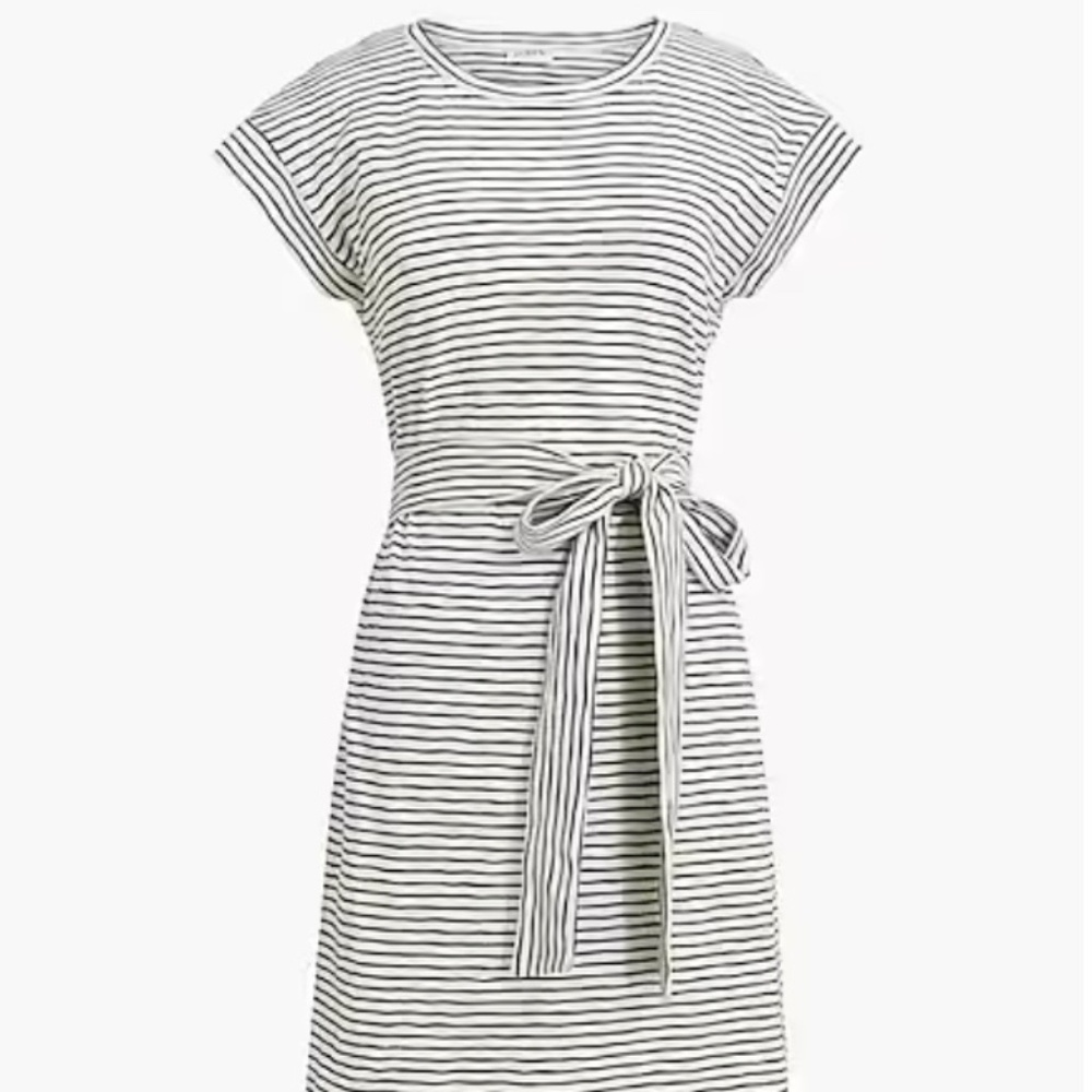 J. Crew Black and White Striped Mini Dress